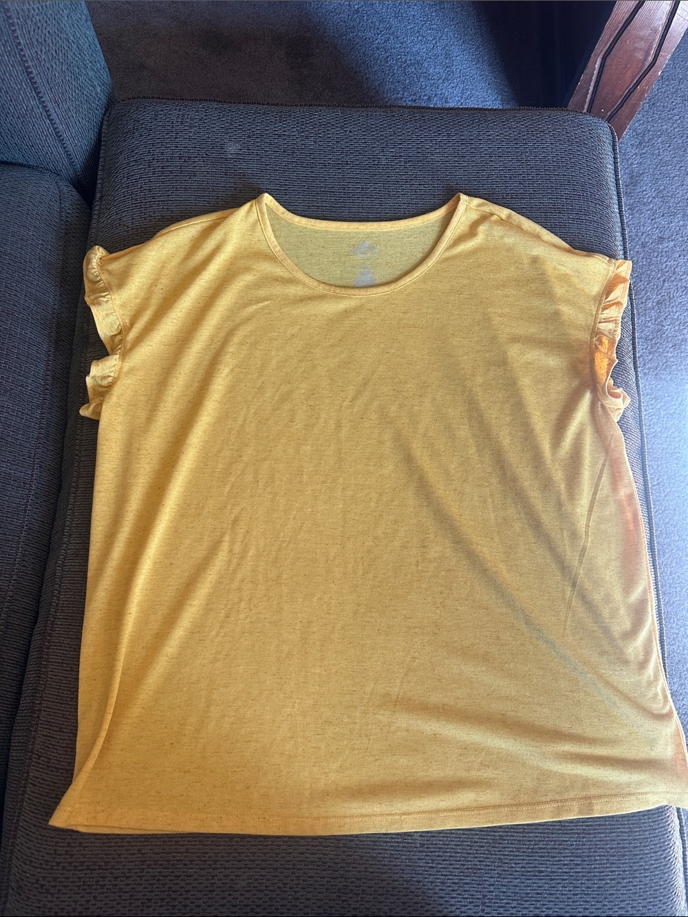 St. John's Bay Yellow Ruffle Sleeve Tee